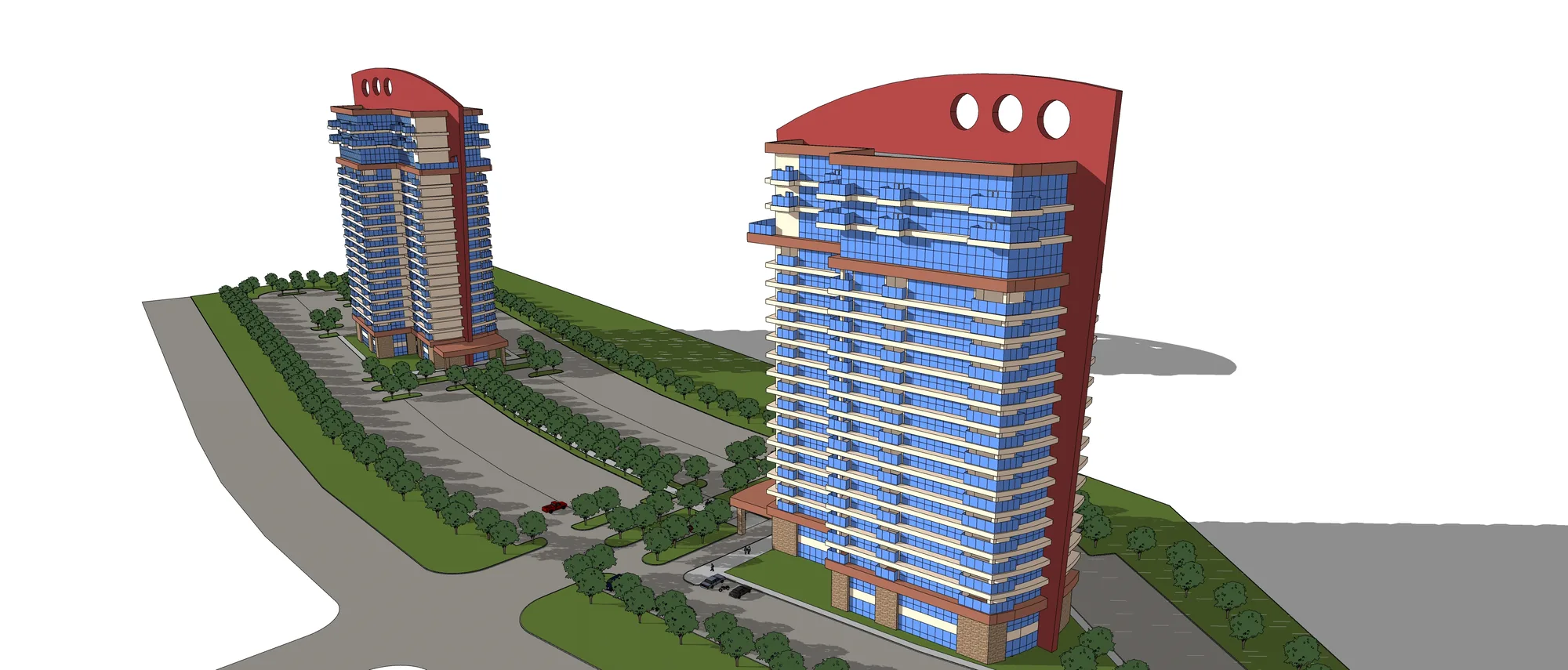 High-rise architectural massing study