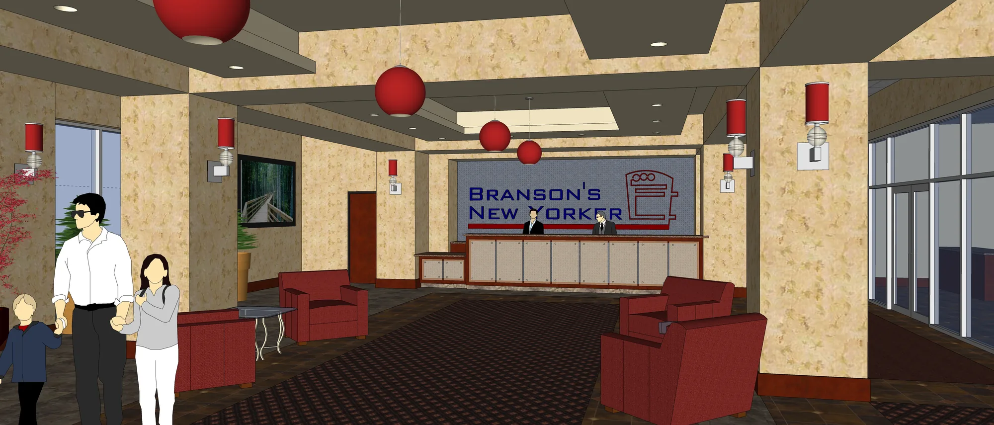 Commercial lobby rendering