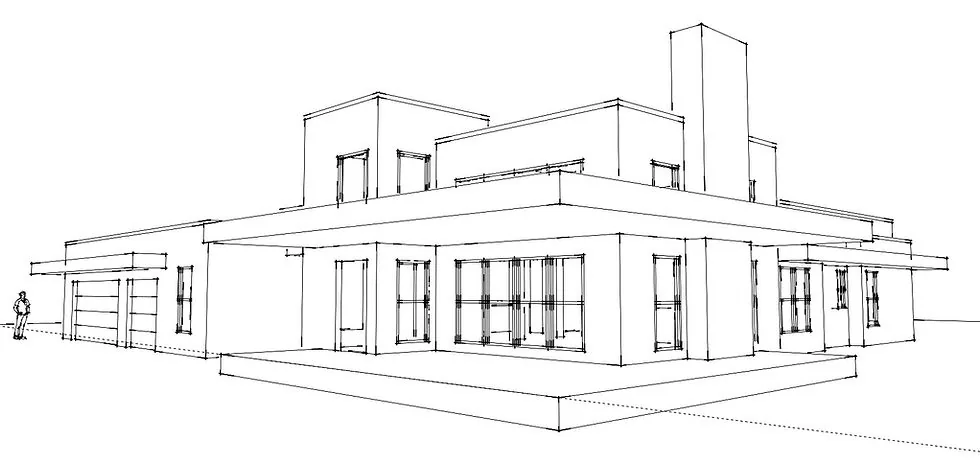 Residential architectural rendering by Kostecki Architecture and Design